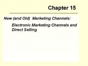 Electronic marketing channel