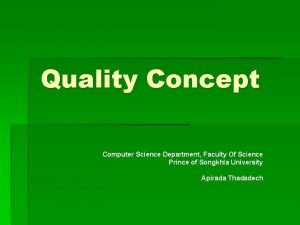 Quality Concept Computer Science Department Faculty Of Science