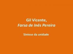 Síntese da farsa de inês pereira