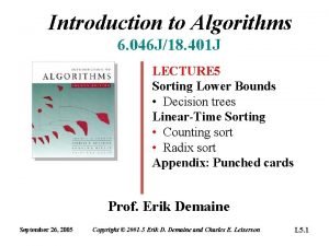 Introduction to Algorithms 6 046 J18 401 J