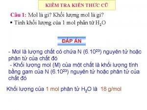 KIM TRA KIN THC C Cu 1 Mol