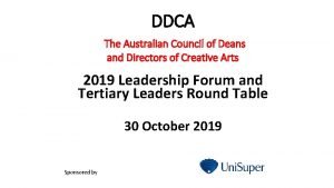 DDCA The Australian Council of Deans and Directors