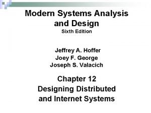 Modern Systems Analysis and Design Sixth Edition Jeffrey