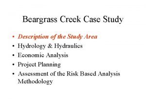 Beargrass Creek Case Study Description of the Study
