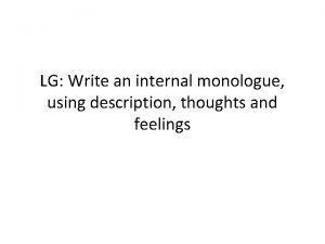 Example of a monologue