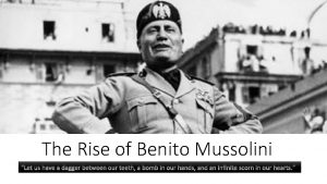 Benito mussolini impact