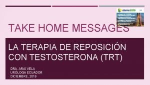 Take home messages