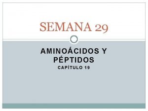 SEMANA 29 AMINOCIDOS Y PPTIDOS CAPTULO 19 Aminocidos