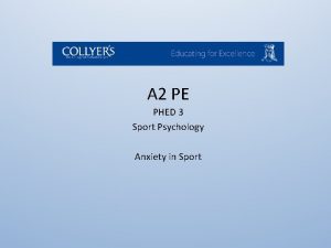 A 2 PE PHED 3 Sport Psychology Anxiety