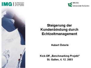 IWIHSG Steigerung der Kundenbindung durch Echtzeitmanagement Hubert sterle