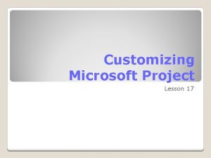 Customizing Microsoft Project Lesson 17 Skills Matrix Skill