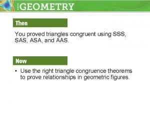 Right triangle congruence