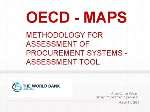 Methodology for assessing procurement systems