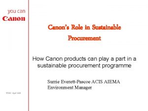 Canons Role in Sustainable Procurement How Canon products