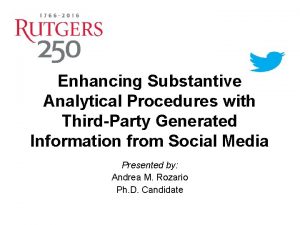 Enhancing Substantive Analytical Procedures with ThirdParty Generated Information