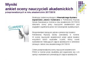 Wyniki ankiet oceny nauczycieli akademickich przeprowadzonych w roku