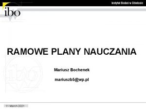 Ramowe plany nauczania 2021/22