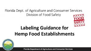 Florida dept of agriculture and consumer services
