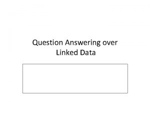 Question Answering over Linked Data Outline Question Answering