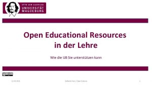 Open Educational Resources in der Lehre Wie die