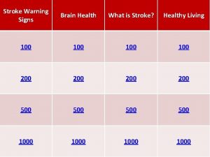 Stroke Warning Signs Brain Health What is Stroke