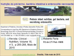 Nutrio do prtermo bactria intestinal e enterocolite necrosante