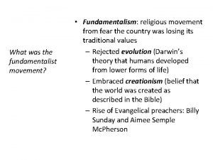 What was the fundamentalist movement Fundamentalism religious movement