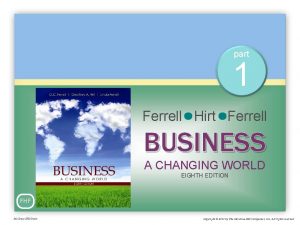 part 1 Ferrell Hirt Ferrell BUSINESS A CHANGING