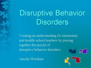 Disruptive behavior disorder nos