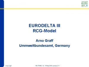 EURODELTA III RCGModel Arno Graff Ummweltbundesamt Germany II