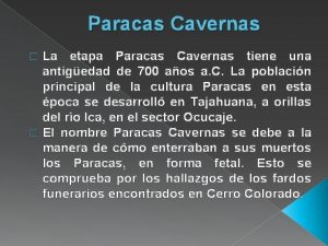 Tipos de herramientas paracas cavernas