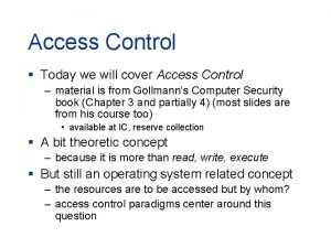 Access control list Access control list