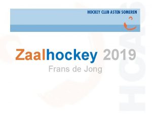 Zaalhockey 2019 Frans de Jong 2 1 2