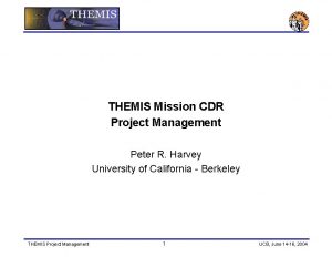 Pdr cdr project management