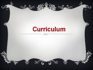 Principle of curriculum