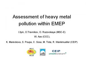 Assessment of heavy metal pollution within EMEP I