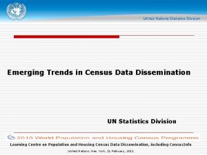 Emerging Trends in Census Data Dissemination UN Statistics