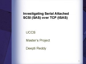 Investigating Serial Attached SCSI SAS over TCP t