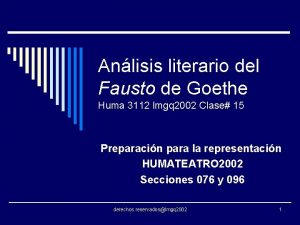 Fausto genero literario Fausto genero literario