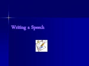 Writing a Speech Organize n Plan Your Speech