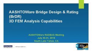 AASHTOWare Bridge Design Rating Br DR 3 D