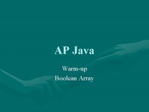 AP Java Warmup Boolean Array class Exercise 5