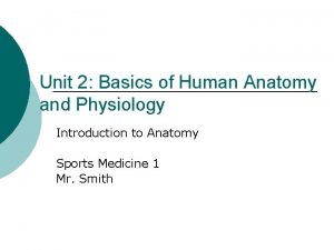 Unit 2 Basics of Human Anatomy and Physiology