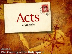 Lesson note on the coming of the holy spirit