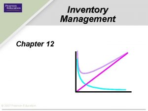 Inventory Management Chapter 12 2007 Pearson Education Inventory
