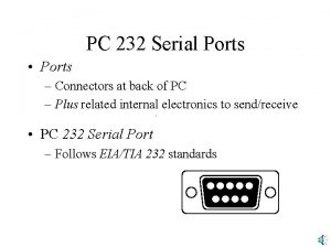 PC 232 Serial Ports Ports Connectors at back