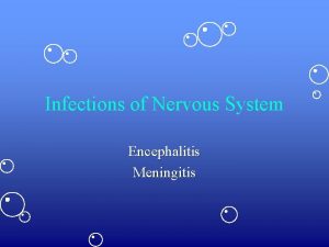 Infections of Nervous System Encephalitis Meningitis Encephalitis Severe