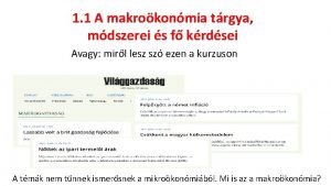 1 1 A makrokonmia trgya mdszerei s f