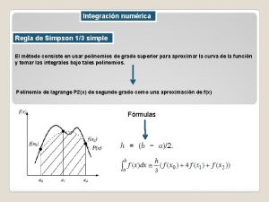 Integracin numrica Regla de Simpson 13 simple El