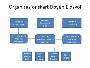 Organisasjonskart Doyn Eidsvoll Sameie I 23 sameiere Huseierforeningen